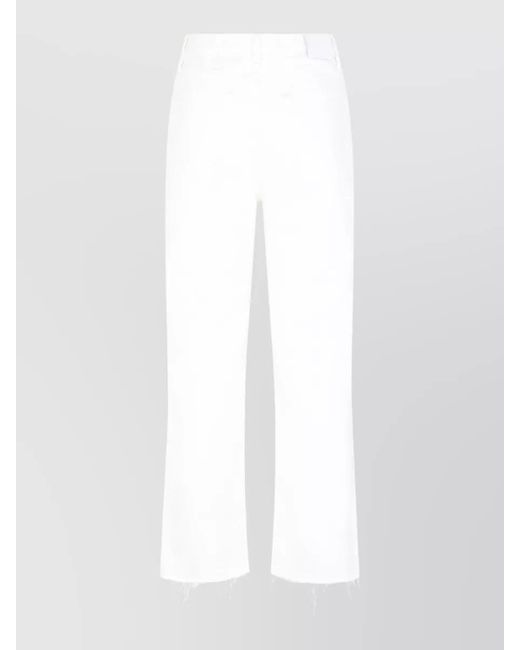 Totême White Cropped Straight Leg Denim Five Pocket Trousers