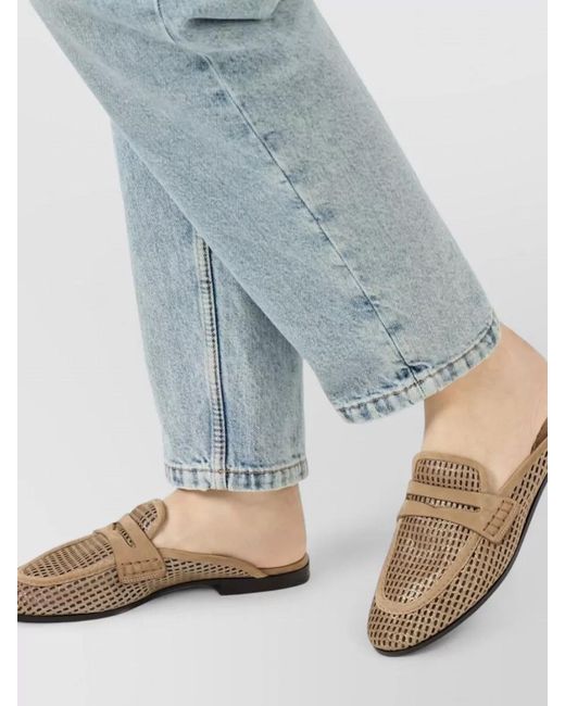 Brunello Cucinelli Natural Leather Mules