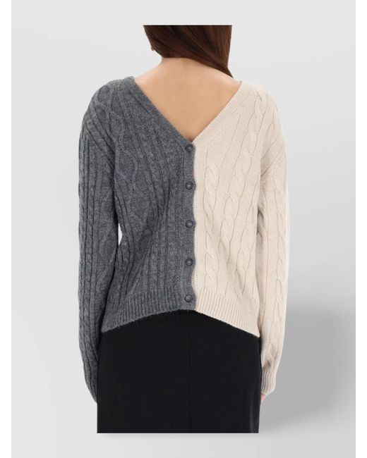 Moschino Gray Two-Tone Cardigan