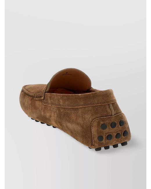Tod's Brown Suede Leather Loafers for men