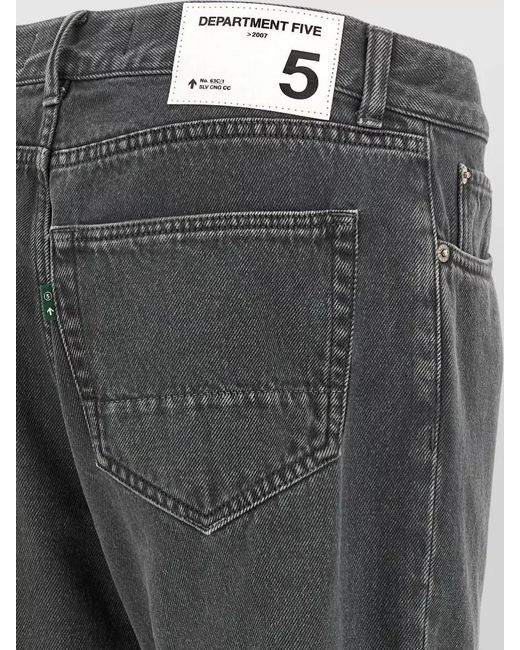 Department 5 Gray Musso Jeans Straight Cut Five Pocket Belt Loops for men