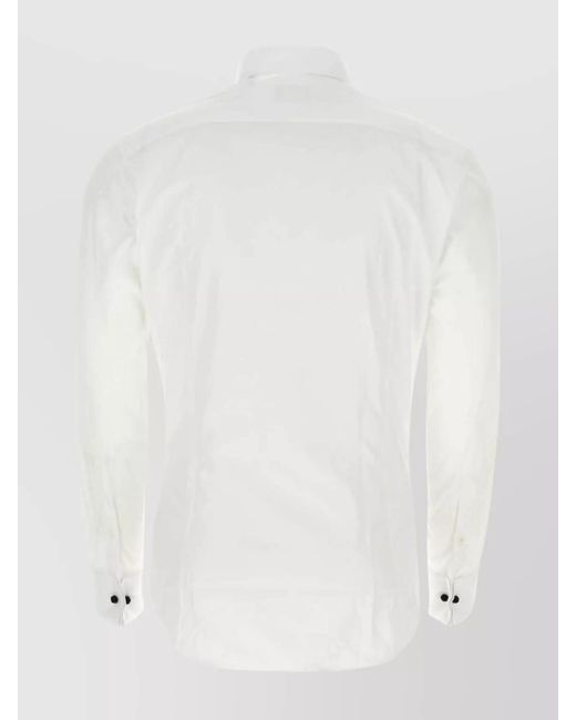 Giorgio Armani White Shirt Collared Buttoned Cuffs for men