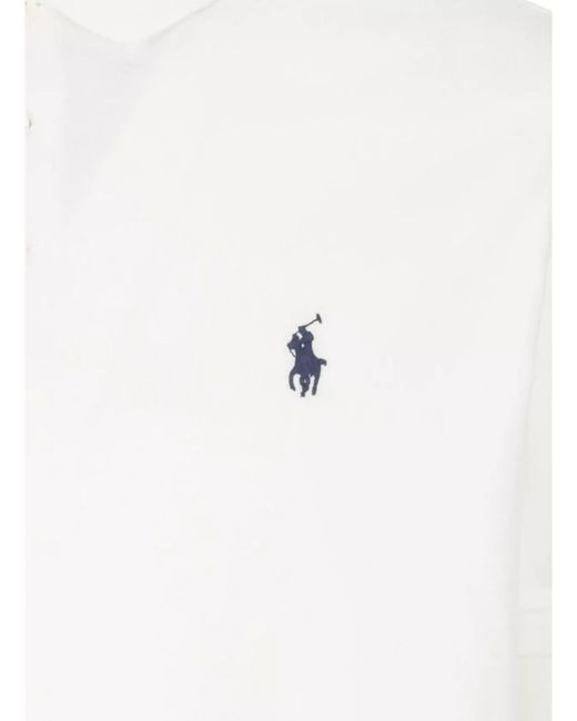 Ralph Lauren White Cotton Polo Shirt With Collar for men