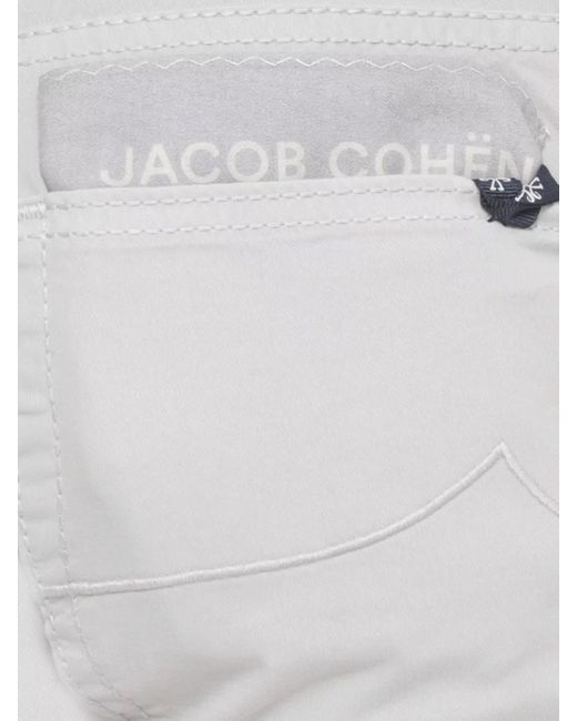 Jacob Cohen White Cotton Pants Belt Loops Five Pocket Handkerchief for men