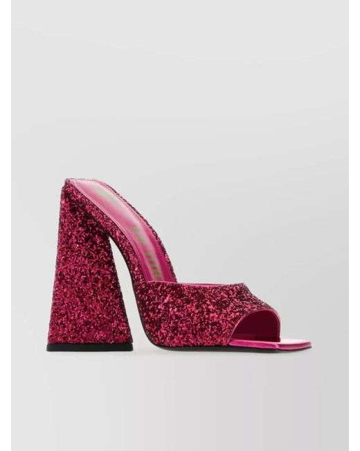 The Attico Pink Glitter Mules