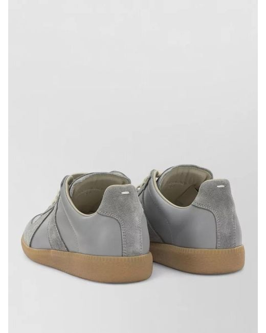 Maison Margiela Gray Replica Lace Up Low Top Sneakers