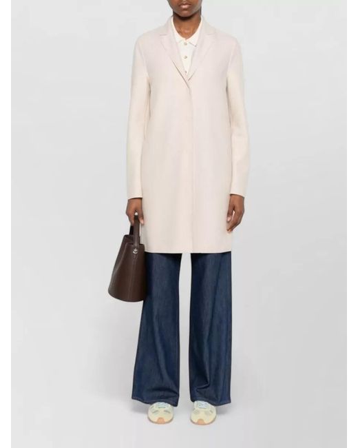 Harris Wharf London Natural Virgin Wool Single-Breasted Coat