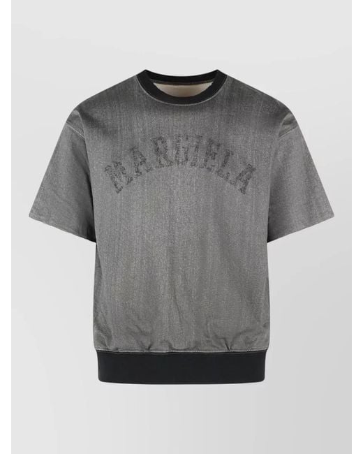Maison Margiela Gray Viscose Cotton Crew Neck T Shirt for men