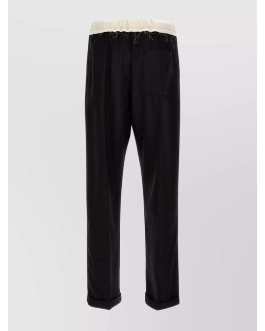 Wales Bonner Black Wool Straight-Leg Trousers for men
