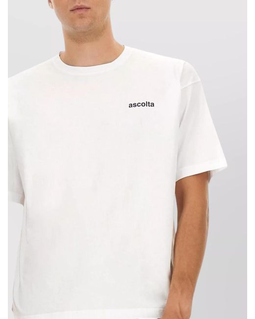 Aspesi White Listen Print Cotton T-Shirt for men