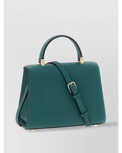 Valextra Green Small 'Iside' Crossbody Bag