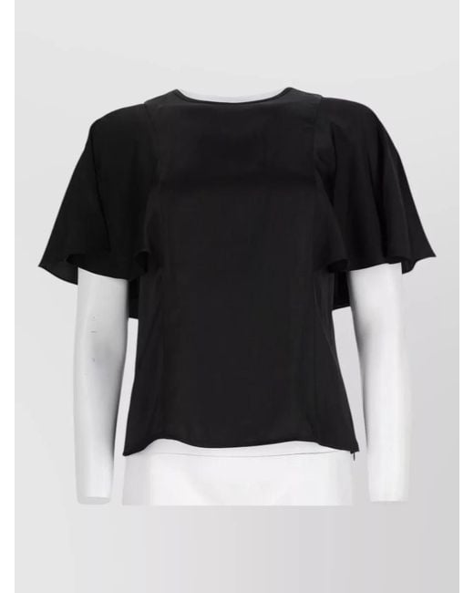 Michael Kors Black Top Flared Sleeves And Back Detail