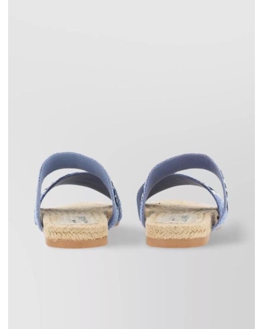 Manebí Blue Cotton Espadrille Sandals