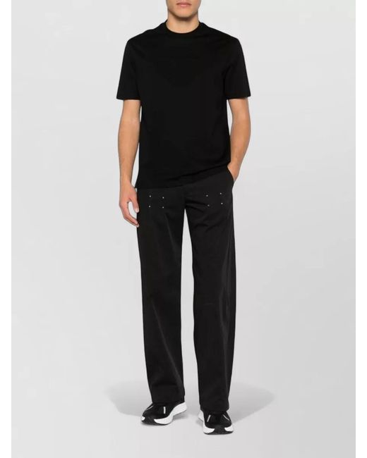 Emporio Armani Black Cotton Logo Crew Neck T-Shirt for men