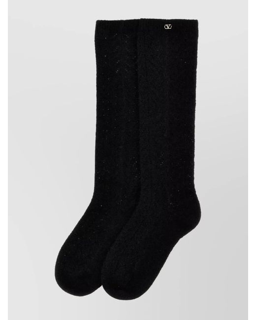 Valentino Garavani Black Mohair Socks
