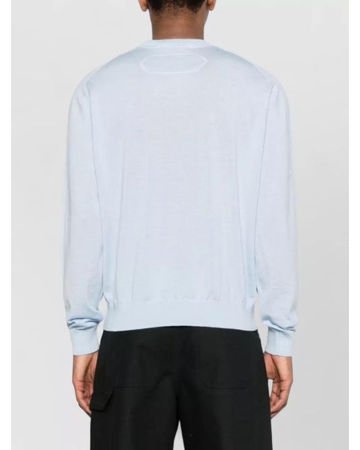 Jacquemus White Embroidered Logo Crewneck Jumper for men
