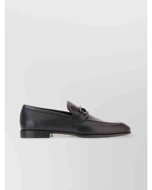 Ferragamo Multicolor Leather Loafers Buckle Round Toe for men