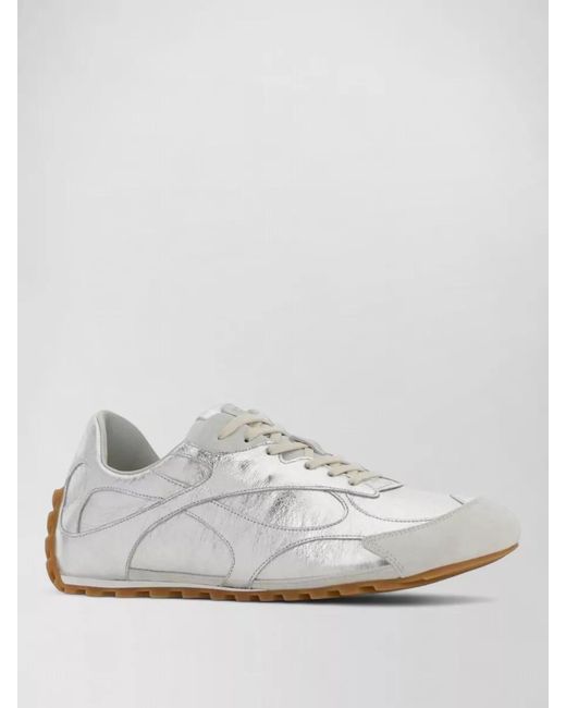 Bottega Veneta White Leather And Suede Low-Top Sneakers for men