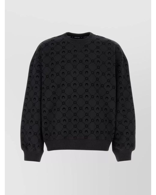 MARINE SERRE Black Cotton Monogram Sweatshirt for men