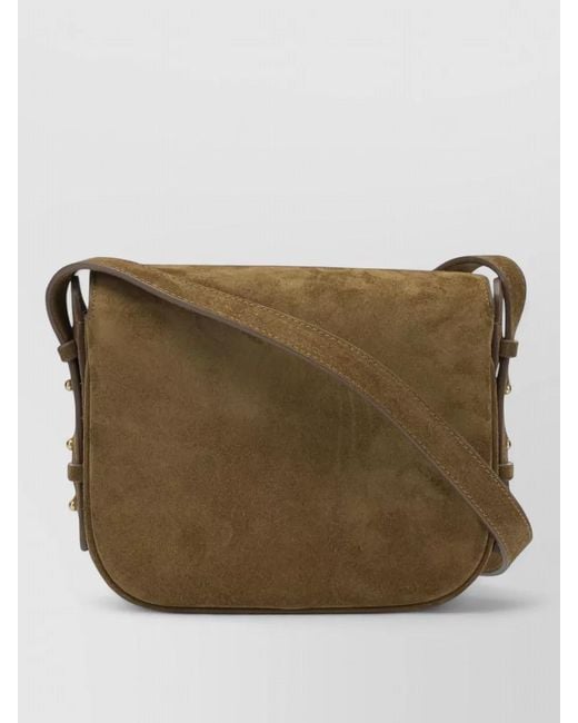 Soeur Green Bellissima Mini Suede Crossbody Bag Buckle