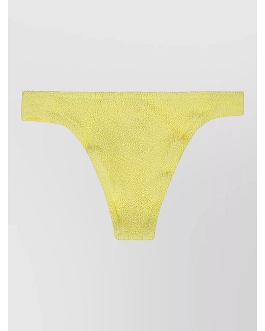Mc2 Saint Barth Yellow High Waist Textured Brazilian Swim Briefs