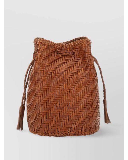 Dragon Diffusion Brown Pompom Double Jump Tan Bag