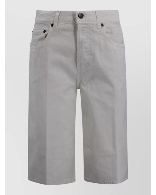 Haikure Gray Becky Twill Straight Leg Five Pocket Shorts