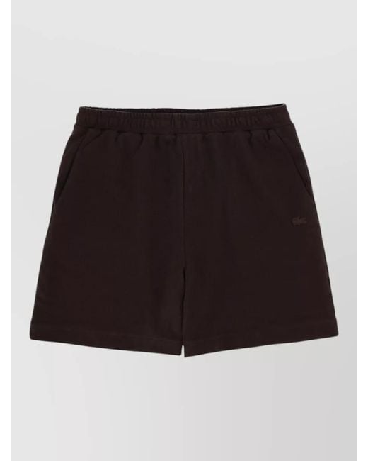 Lacoste Black Beachwear Shorts Featuring Back And Side Pockets for men