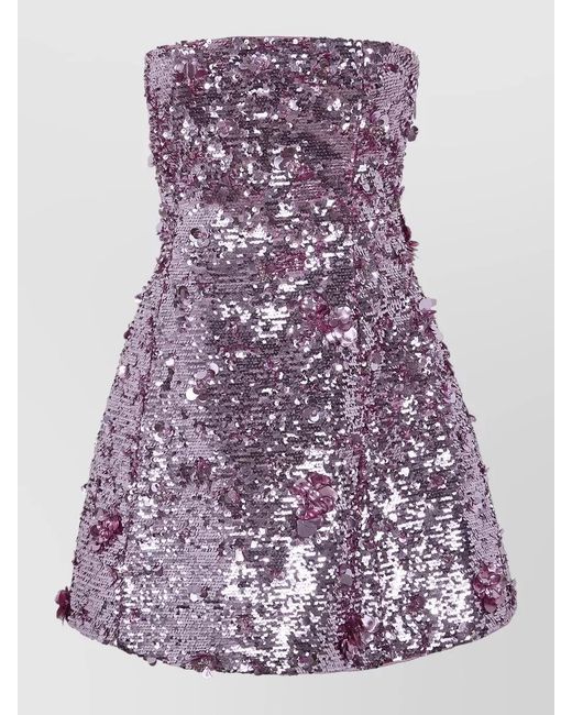 Jonathan Simkhai Purple Arta Strapless Bustier Floral Mini Dress