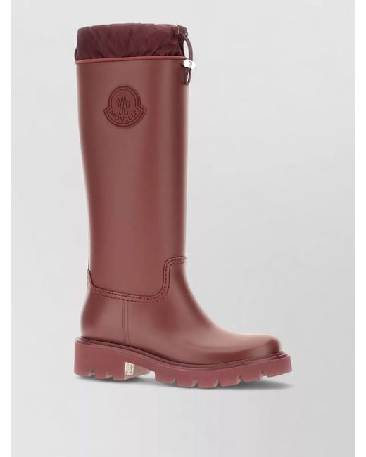 Moncler Red Rubber Kickstream Ankle Boots Lug Sole Pull Tab