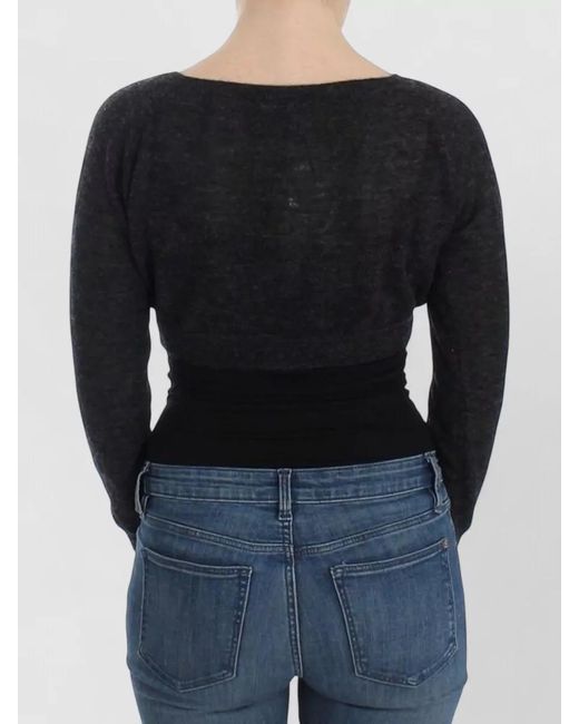 Ermanno Scervino Black Wool Knit Cropped Cardigan
