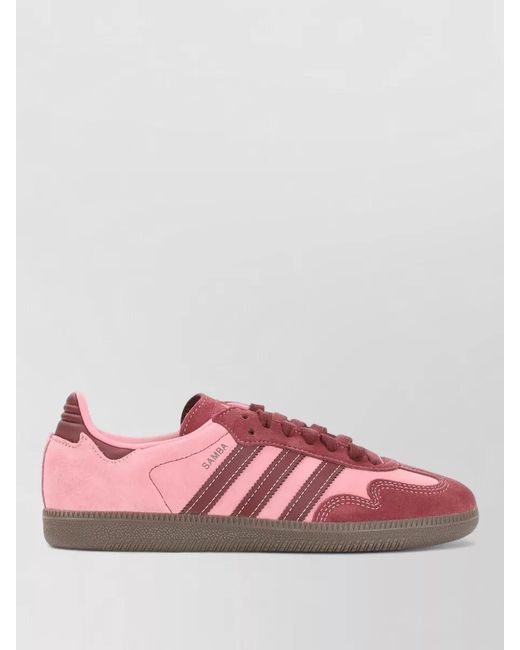 Adidas Pink Suede Leather Low-Top Sneakers
