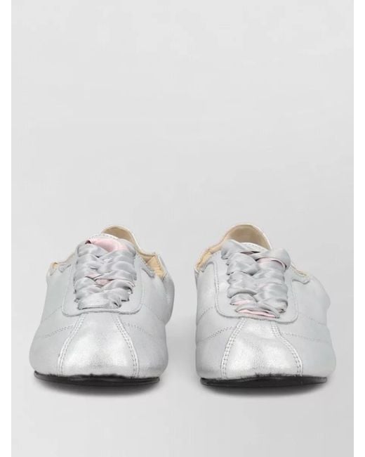 Repetto White Lace Up Tennis Silk Low Top Sneaker
