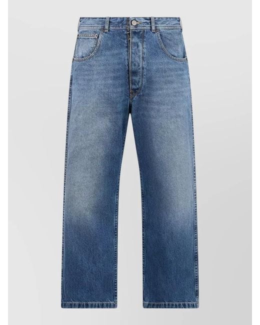 Maison Margiela Blue High Waist Straight Leg Denim Jeans for men