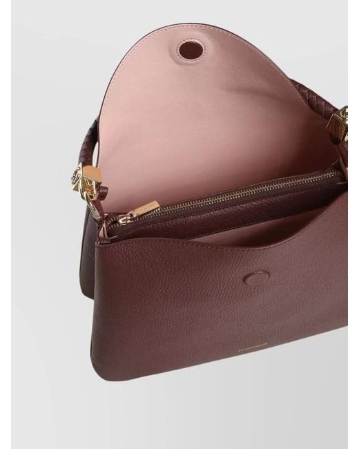Coccinelle Purple Tiggy Shoulder Bag Adjustable Strap Top Handle