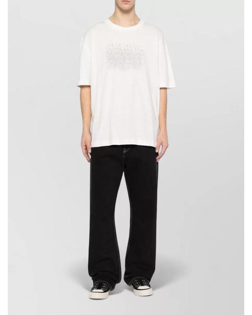Maison Margiela White Cotton Graphic Print Crew Neck T-Shirt for men