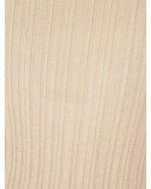 Fabiana Filippi Natural Viscose Blend Sweater Long Sleeves Mock Neck