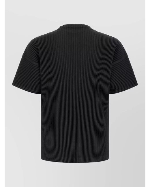 Homme Plissé Issey Miyake Black March Series Ribbed Crew Neck Top for men