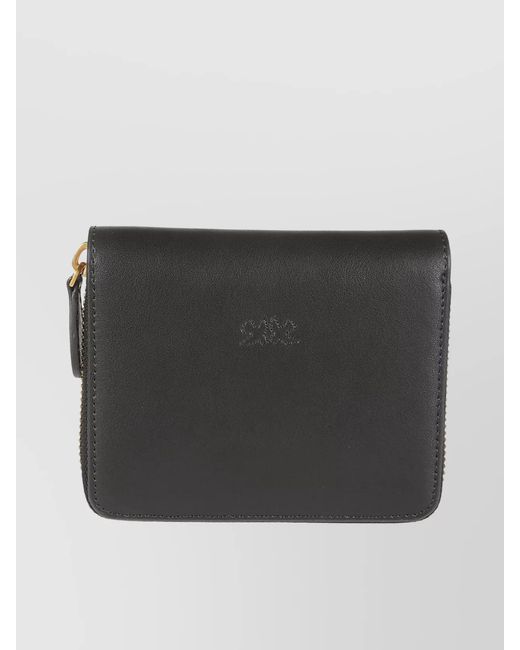 Pinko Black Leather Zip-Around Wallet