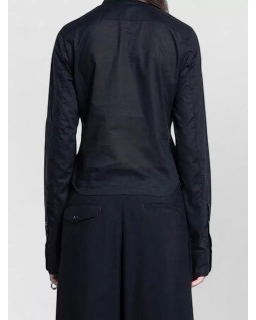 Ann Demeulemeester Blue Erma Slim Shirt Ruffled Front Cotton