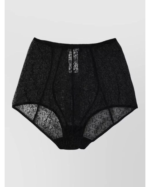 Dolce & Gabbana Black Silk Satin High-Rise Briefs