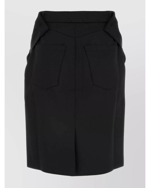 Coperni Black Stretch Pencil Skirt