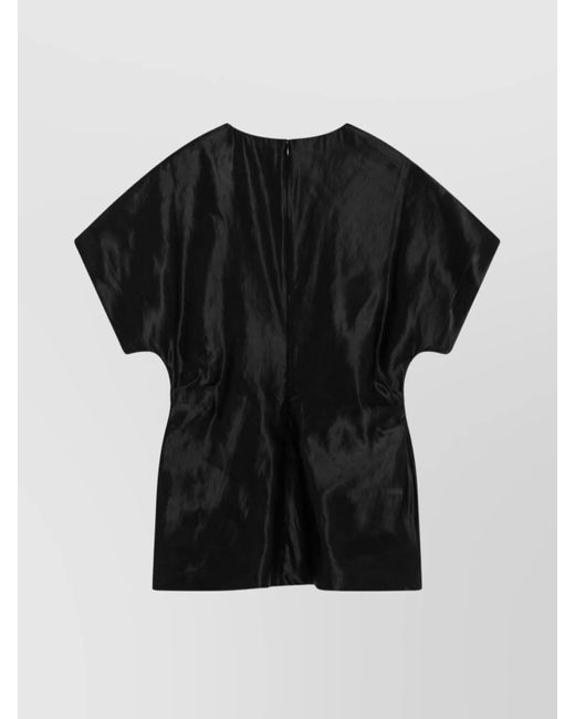 Loulou de Saison Black Silk Linen T Shirt