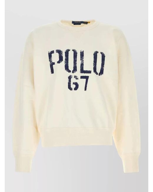 Polo Ralph Lauren Natural Cotton Blend Sweatshirt Crew Neck Long Sleeves for men