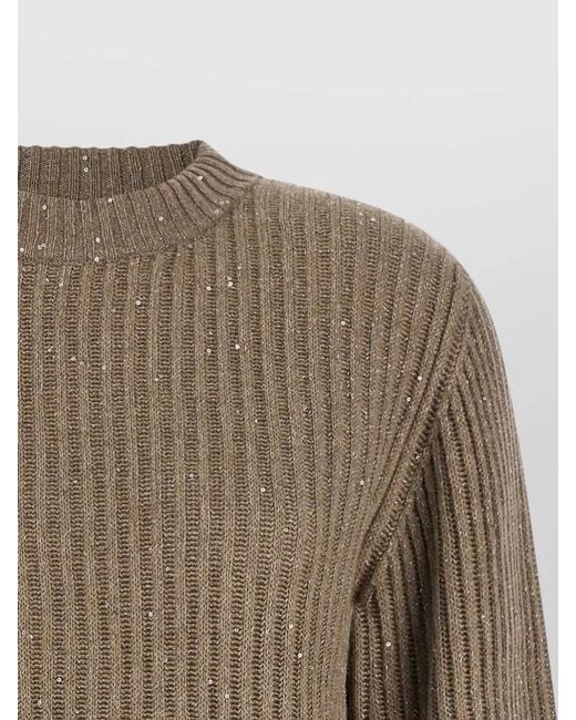 Brunello Cucinelli Multicolor Sparkling Sequin Cashmere Wool Crew Sweater