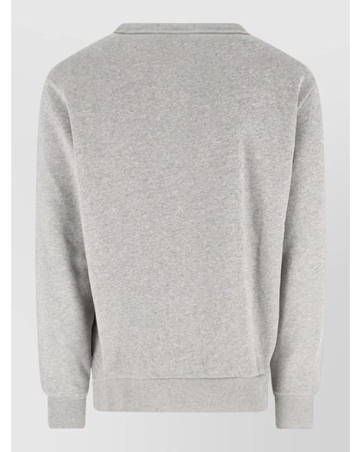 Polo Ralph Lauren Gray Crew Neck Sweatshirt Ribbed Cuffs Hem for men