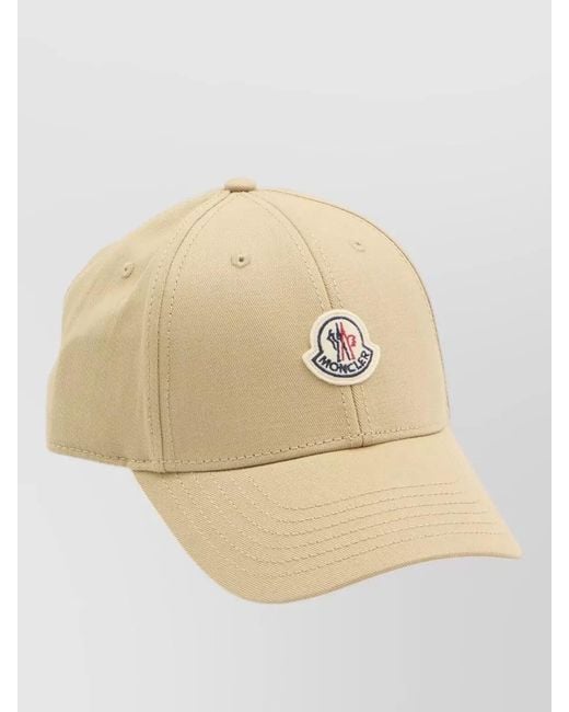 Moncler Natural Logo Baseball Cap Curved Brim Design