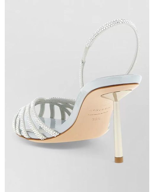 Le Silla White Leather Embrace Sandals