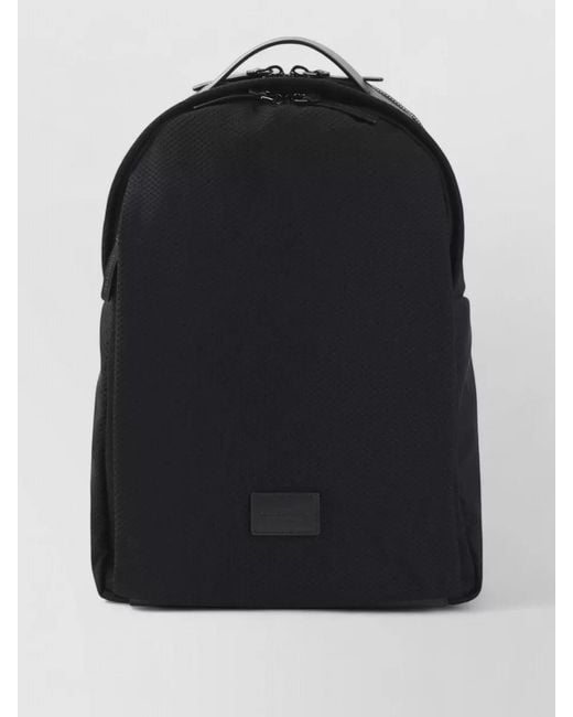 Giorgio Armani Black City Backpack Structured Fabric Front Pocket for men