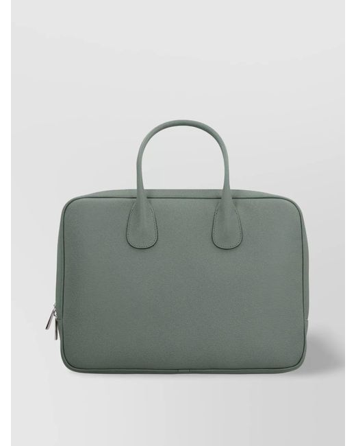 Valextra Green Leather Briefcase for men